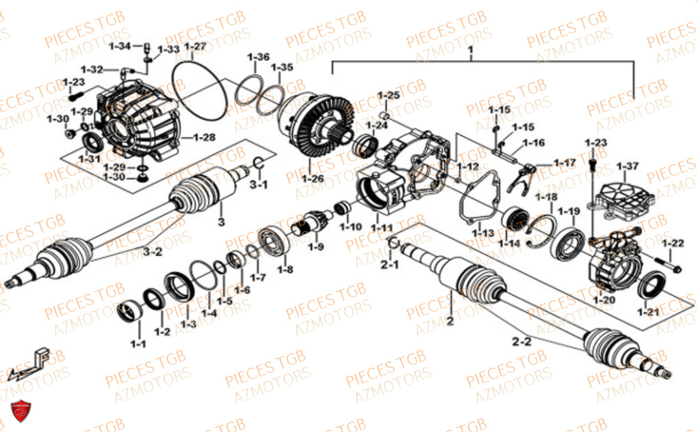 Differentiel Arriere  Pieces TGB UTV LANDMAX 1000