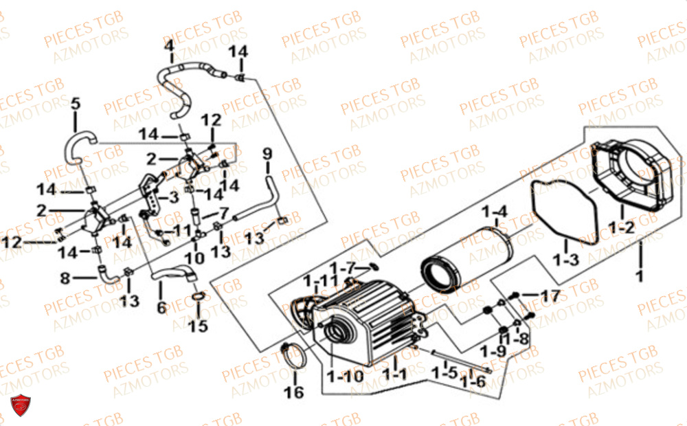 Filtre A Air  Pieces TGB UTV LANDMAX 1000