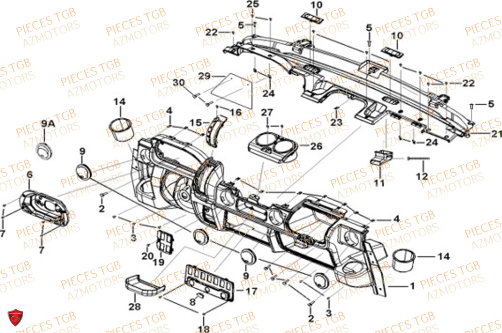 Interieur Partie Superieure  Pieces TGB UTV LANDMAX 1000