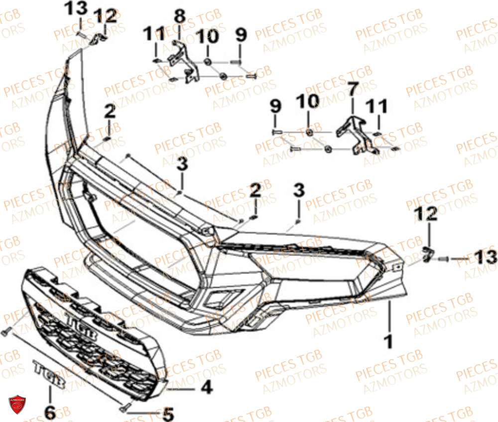 Pare Chocs  Pieces TGB UTV LANDMAX 1000