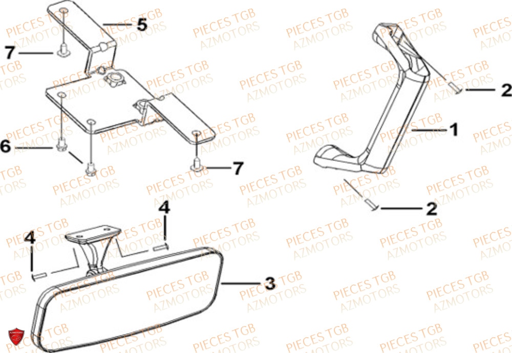 Poignee Passager Option  Pieces TGB UTV LANDMAX 1000