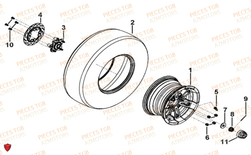 Roues Arriere  Pieces TGB UTV LANDMAX 1000