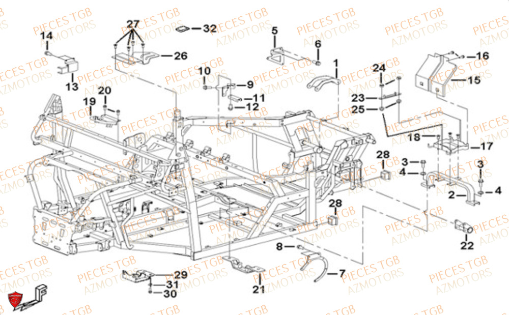 Supports  Pieces TGB UTV LANDMAX 1000