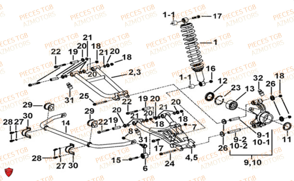 SUSPENSION ARRIERE  LANDMAX 1000