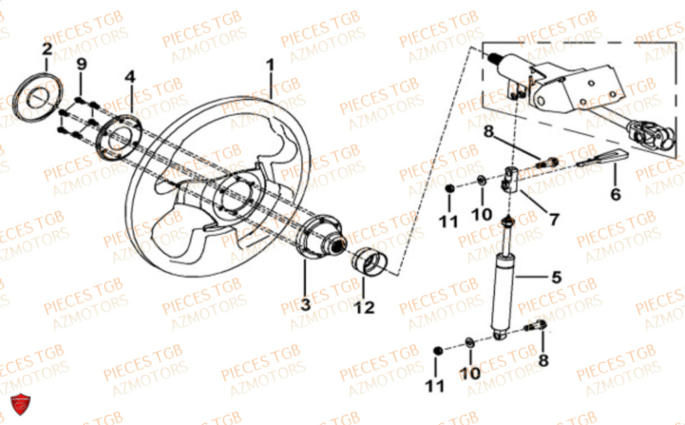 Volant De Direction  Pieces TGB UTV LANDMAX 1000