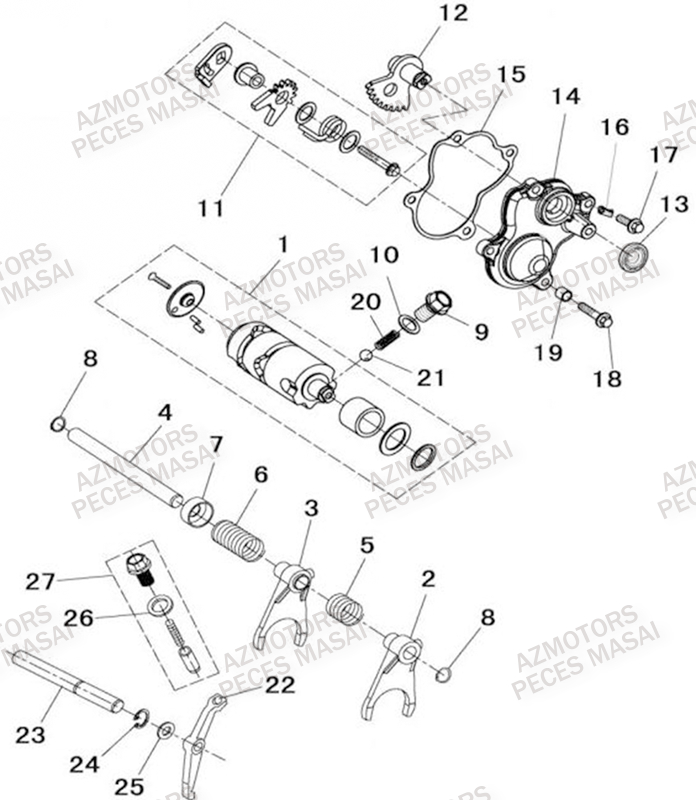 Changement De Vitesses MASAI Pièces Quad A500IX EPS