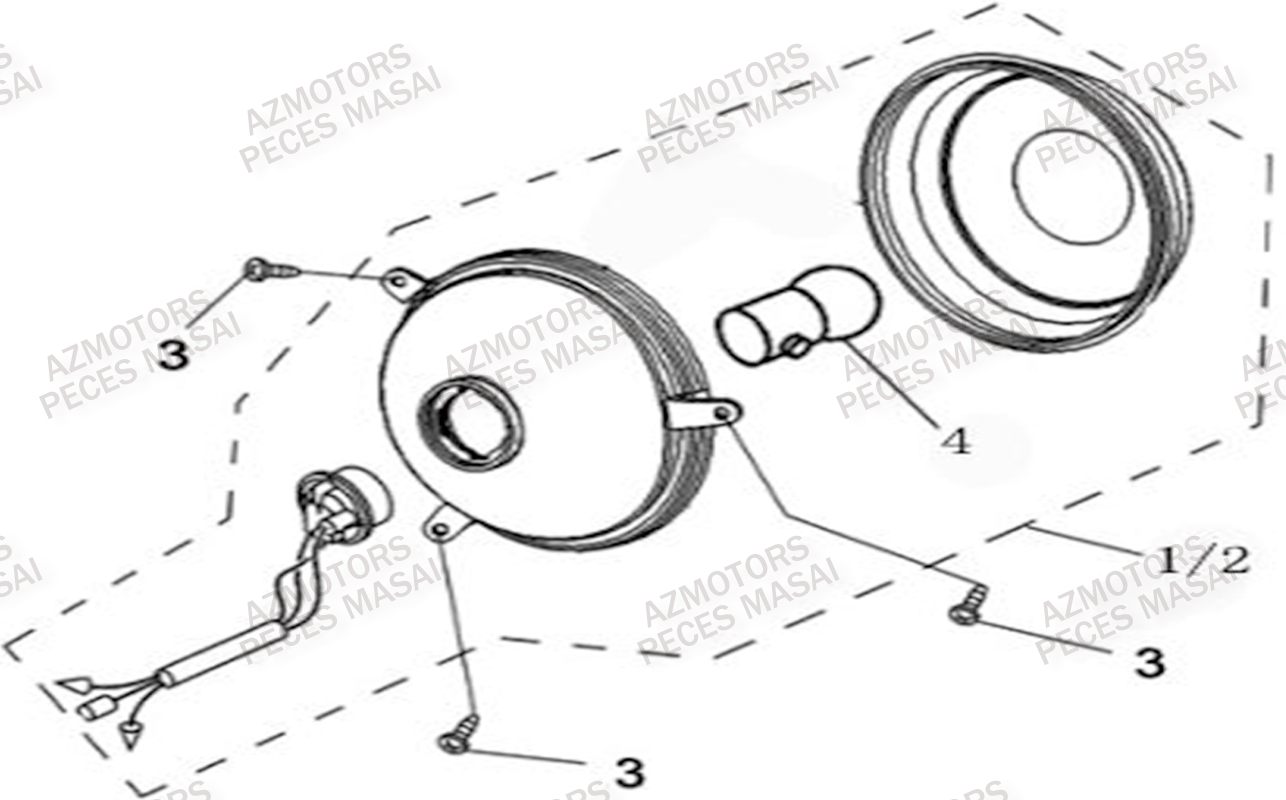 Clignotants Arriere MASAI Pièces Quad A500IX EPS