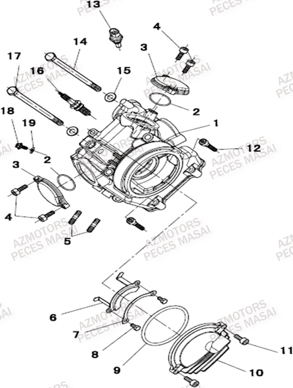 Culasse MASAI Pièces Quad A500IX EPS