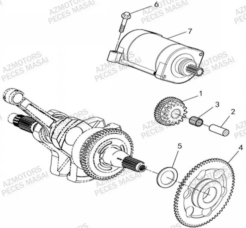 Demarreur MASAI Pièces Quad A500IX EPS