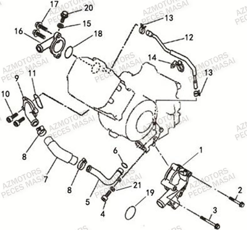 Pompe A Eau MASAI Pièces Quad A500IX EPS