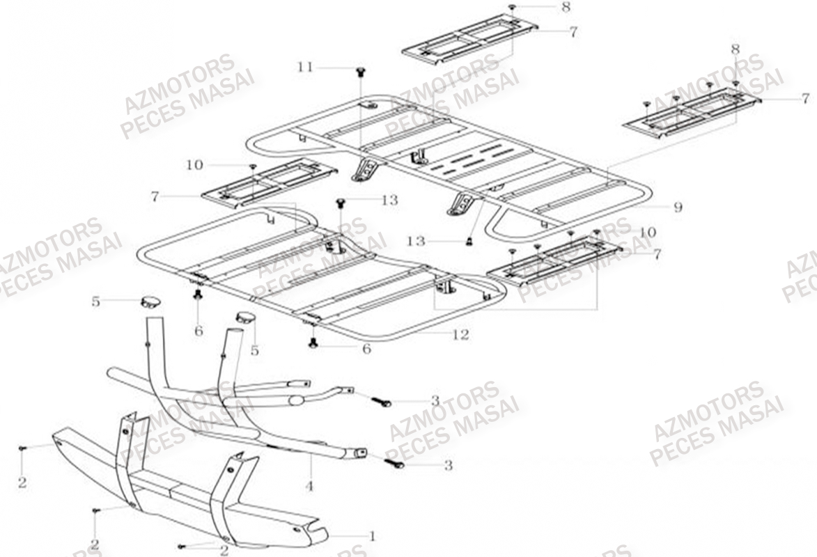 Porte Bagages MASAI Pièces Quad A500IX EPS