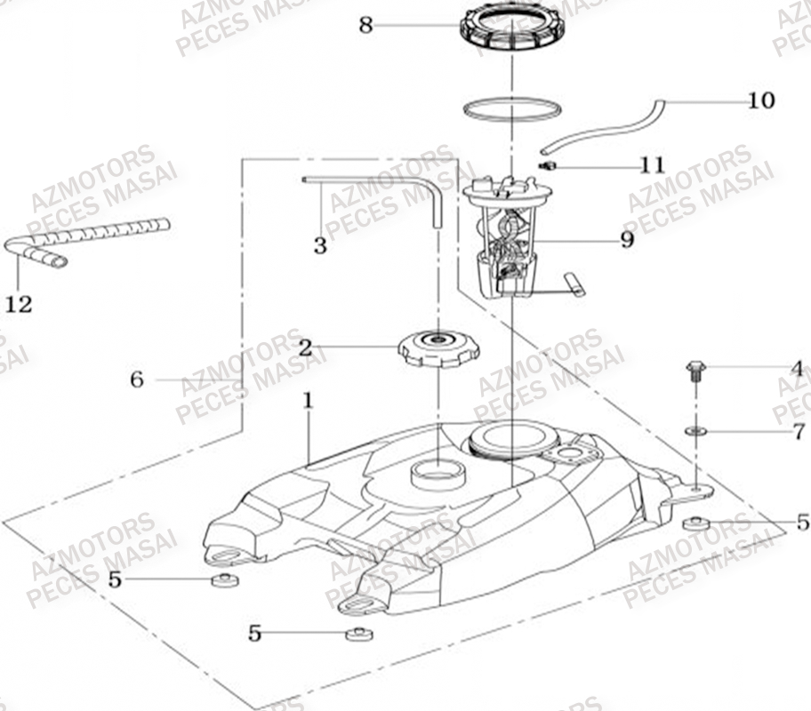 Reservoir MASAI Pièces Quad A500IX EPS