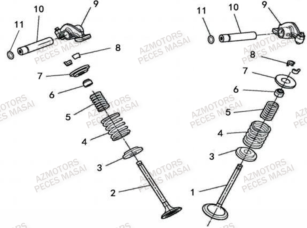 Soupapes MASAI Pièces Quad A500IX EPS