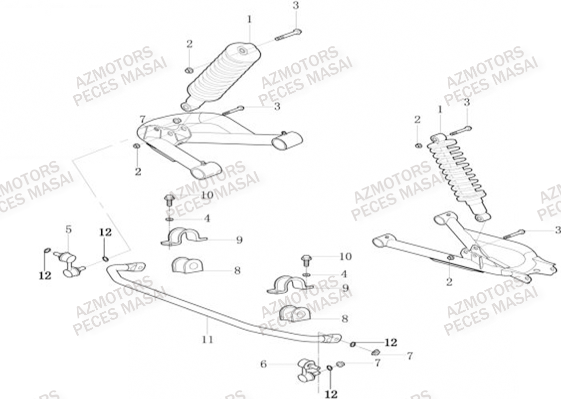 Suspension Arriere MASAI Pièces Quad A500IX EPS