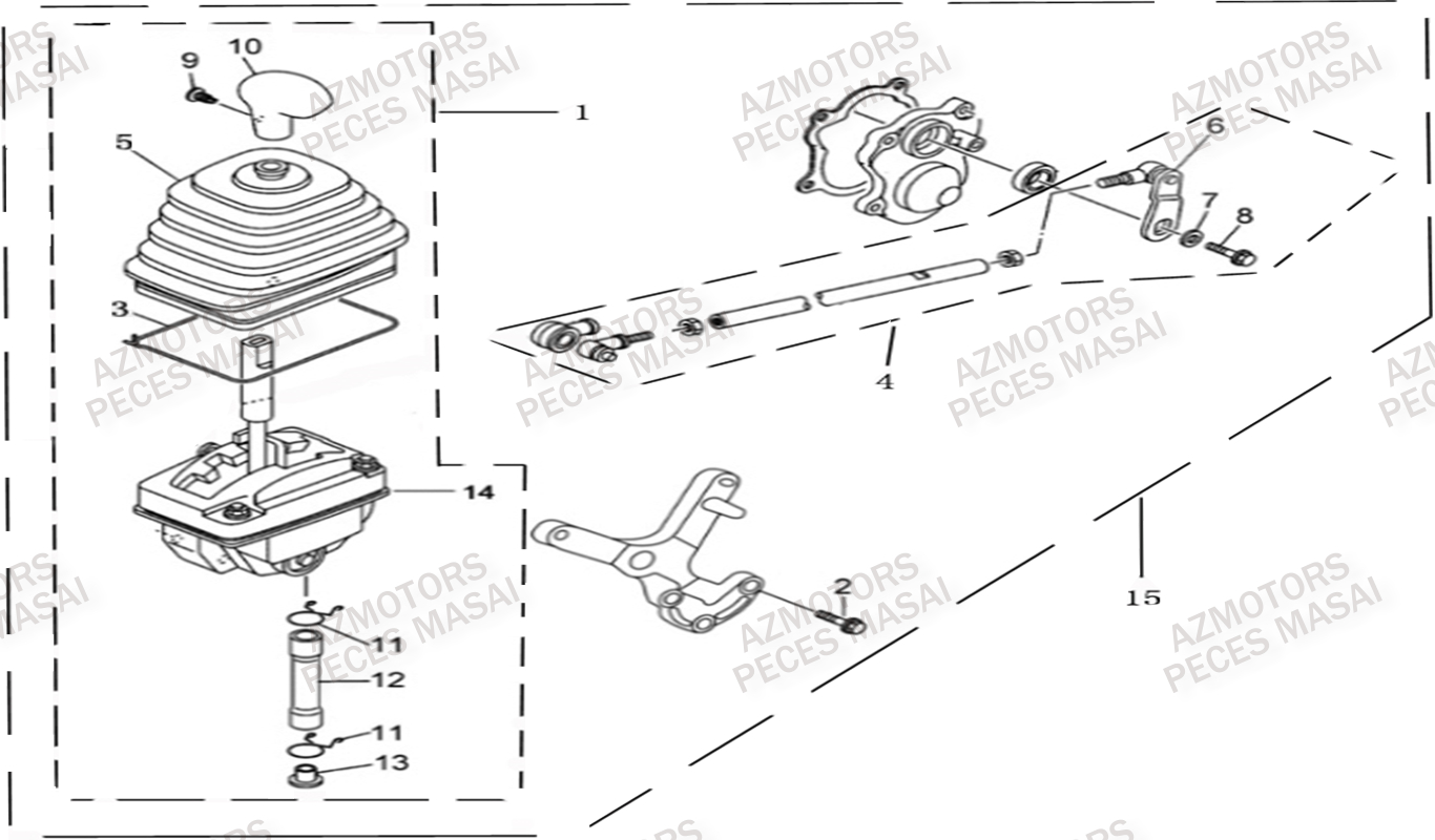 Tringlerie De Vitesses MASAI Pièces Quad A500IX EPS