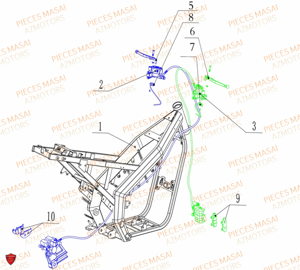 Chassis Systeme De Freinage MASAI Pièces Moto VISION 3000W