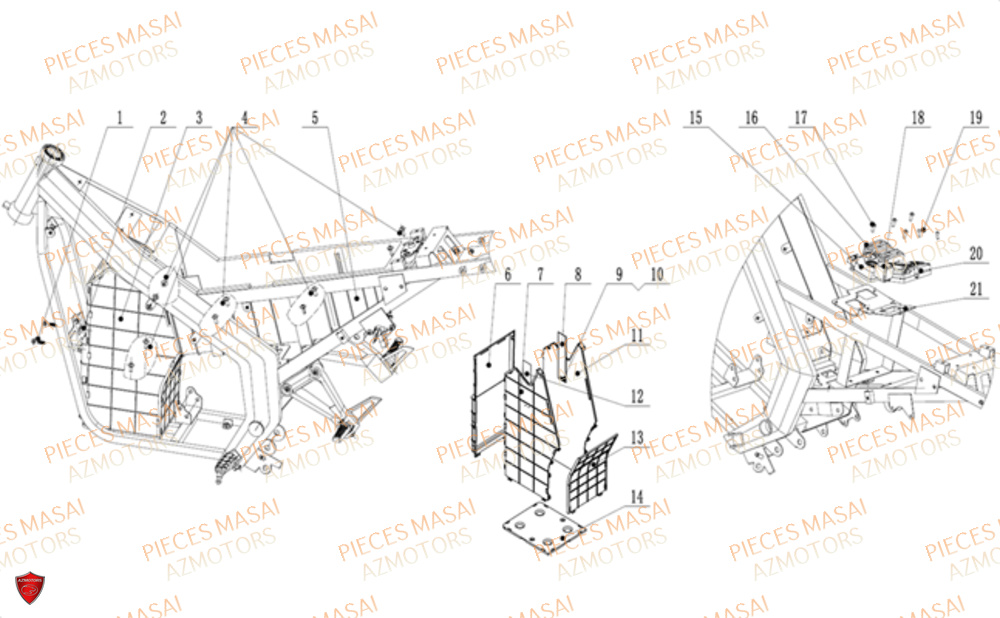 Compartiment Batterie Centrale Clignotante MASAI Pièces Moto VISION 3K