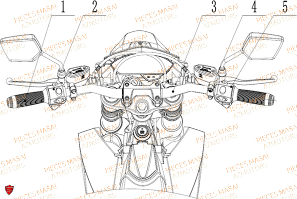 Guidon Commodo MASAI Pièces Moto VISION 3K