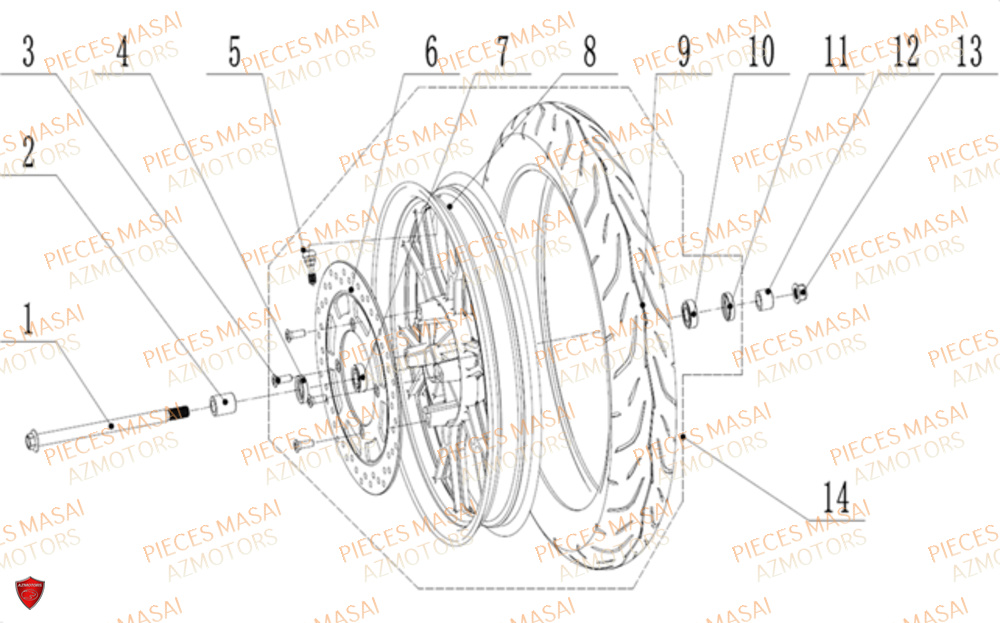 Roue Avant MASAI Pièces Moto VISION 3K