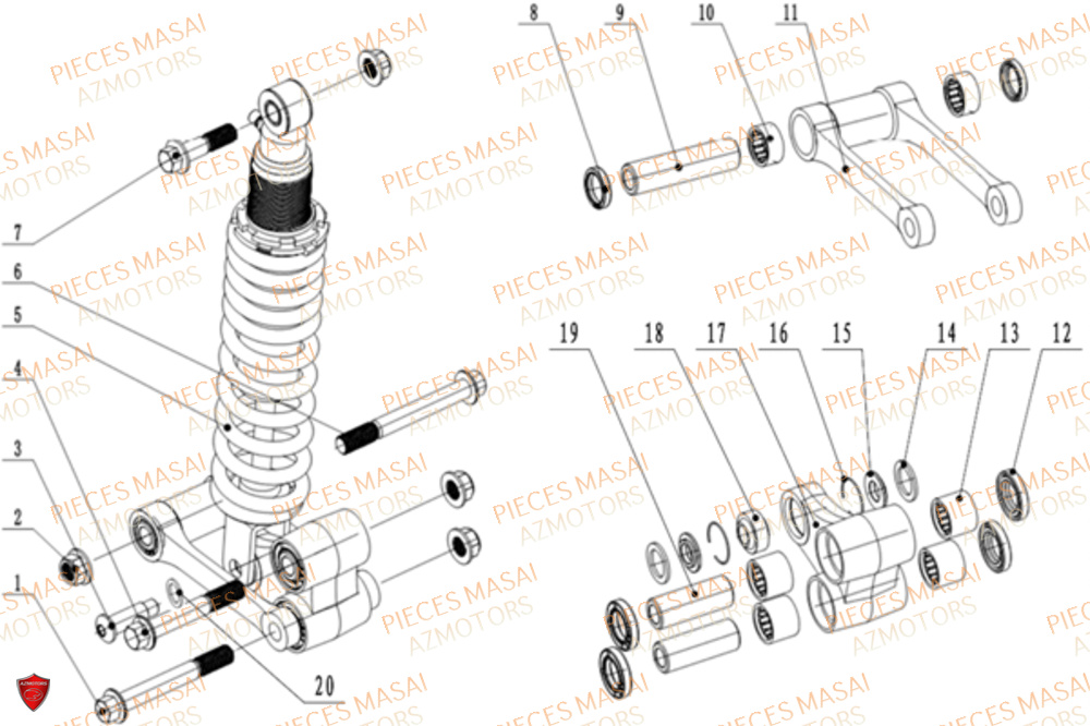 Suspension Arriere MASAI Pièces Moto VISION 3K