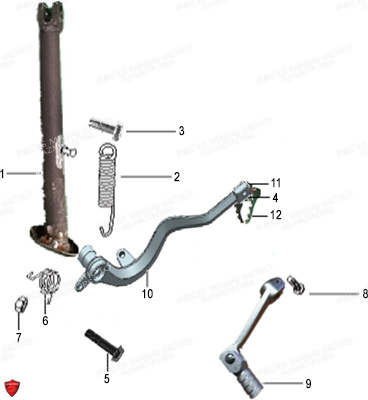 BEQUILLE_LEVIER_FREIN_SELECTEUR_DE_VITESSES MASAI Pièces Origine SUPERMOTARD X-RAY 125