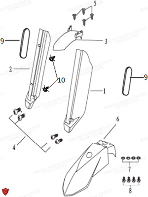 PROTECTIONS GARDE BOUE AVANT pour MASAI X-RAY 125