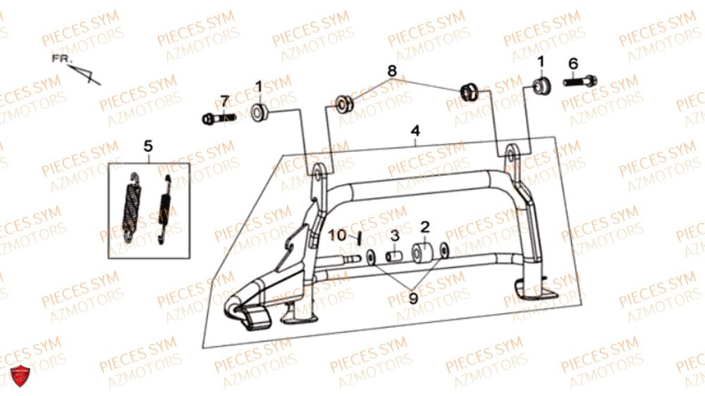 BEQUILLE CENTRALE SYM MAXSYM 600I ABS 2017