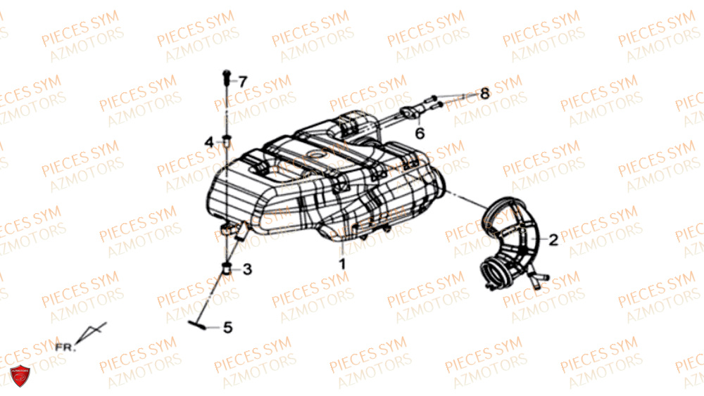 Boite A Air SYM Pièces MAXSYM 600 I ABS EXECUTIVE EURO 4 - LX60A3-EU et LX60A4-EU (2017-2020)