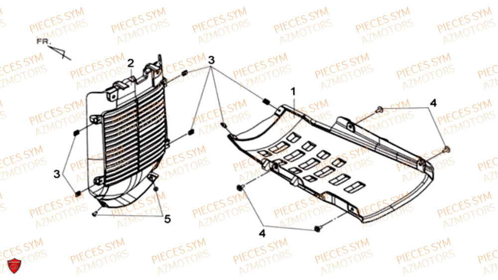 Cache Radiateur SYM Pièces MAXSYM 600 I ABS EXECUTIVE EURO 4 - LX60A3-EU et LX60A4-EU (2017-2020)