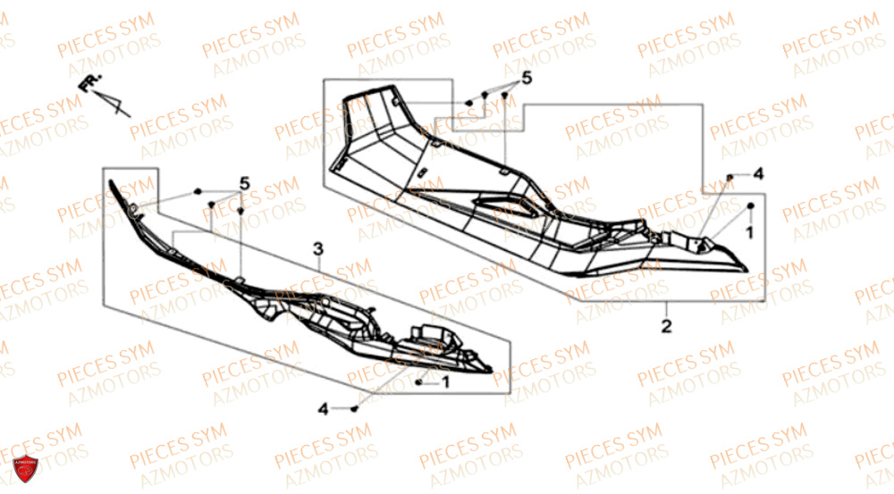 Carenages Inferieurs SYM Pièces MAXSYM 600 I ABS EXECUTIVE EURO 4 - LX60A3-EU et LX60A4-EU (2017-2020)