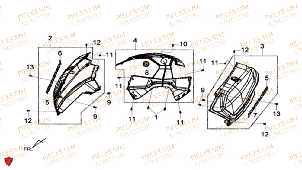 CARENAGES LATERAUX SYM MAXSYM 600I ABS 2017