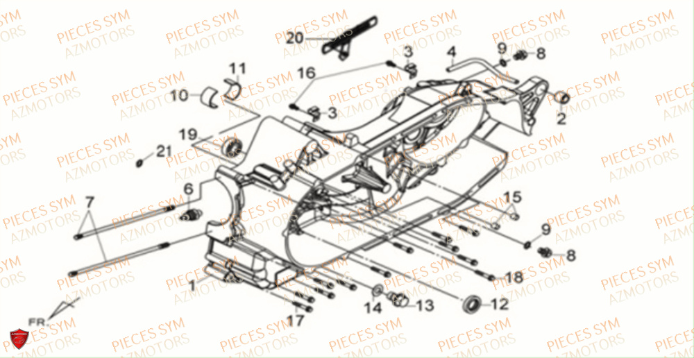 Carter Gauche SYM Pièces MAXSYM 600 I ABS EXECUTIVE EURO 4 - LX60A3-EU et LX60A4-EU (2017-2020)