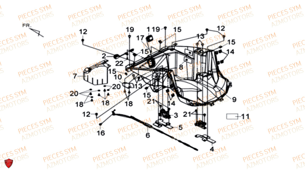 Coffre A Casque SYM Pièces MAXSYM 600 I ABS EXECUTIVE EURO 4 - LX60A3-EU et LX60A4-EU (2017-2020)