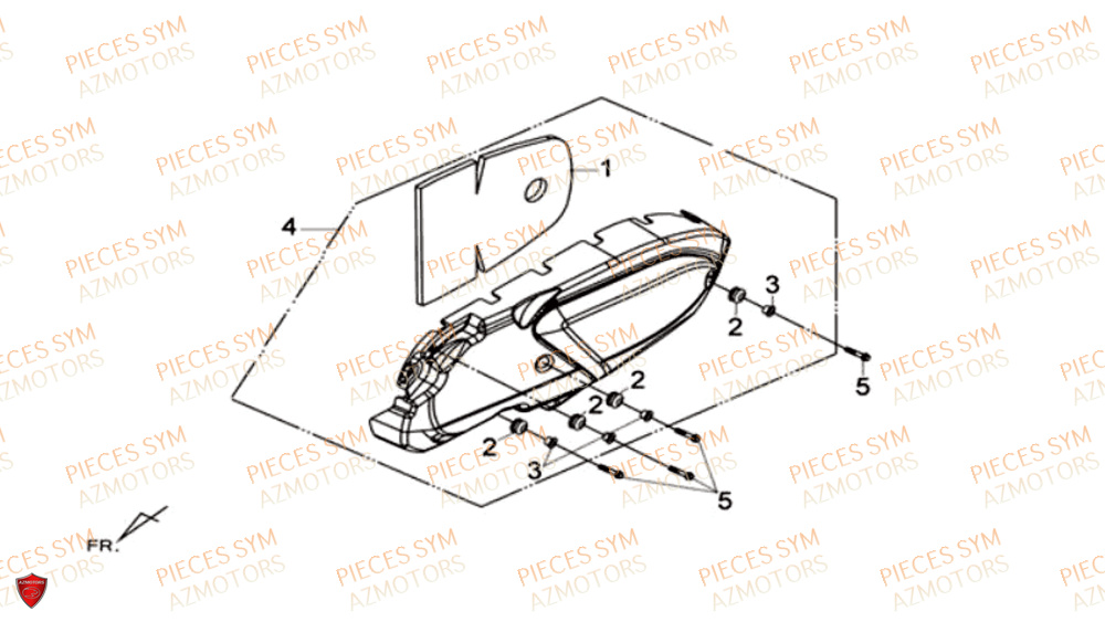 Couvercle Exterieur Gauche SYM Pièces MAXSYM 600 I ABS EXECUTIVE EURO 4 - LX60A3-EU et LX60A4-EU (2017-2020)