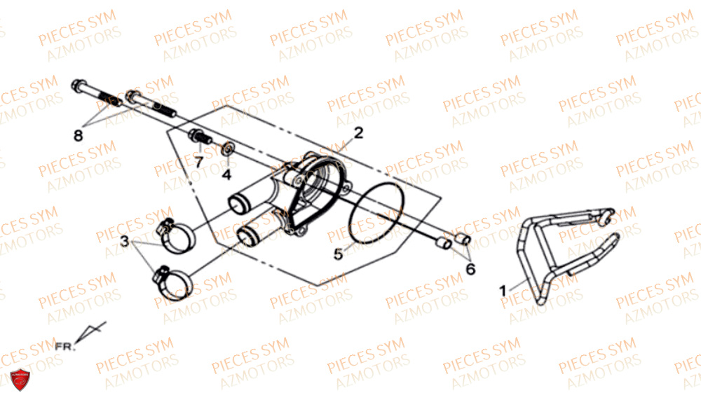 COUVERCLE POMPE A EAU SYM MAXSYM 600I ABS 2017