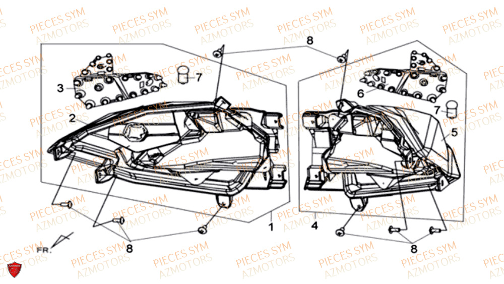 ECLAIRAGE ARRIERE SYM MAXSYM 600I ABS 2017