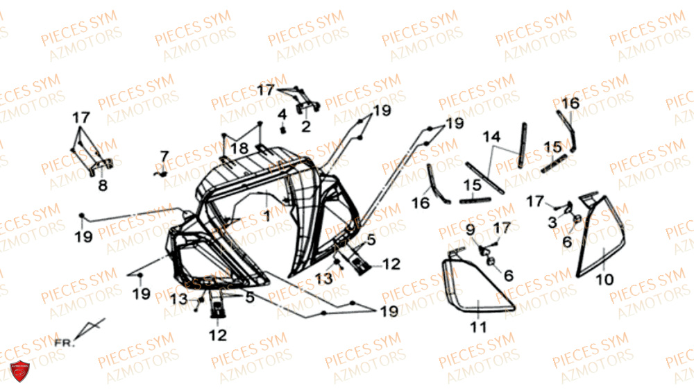 ENTOURAGE DE COMPTEUR SYM MAXSYM 600I ABS 2017