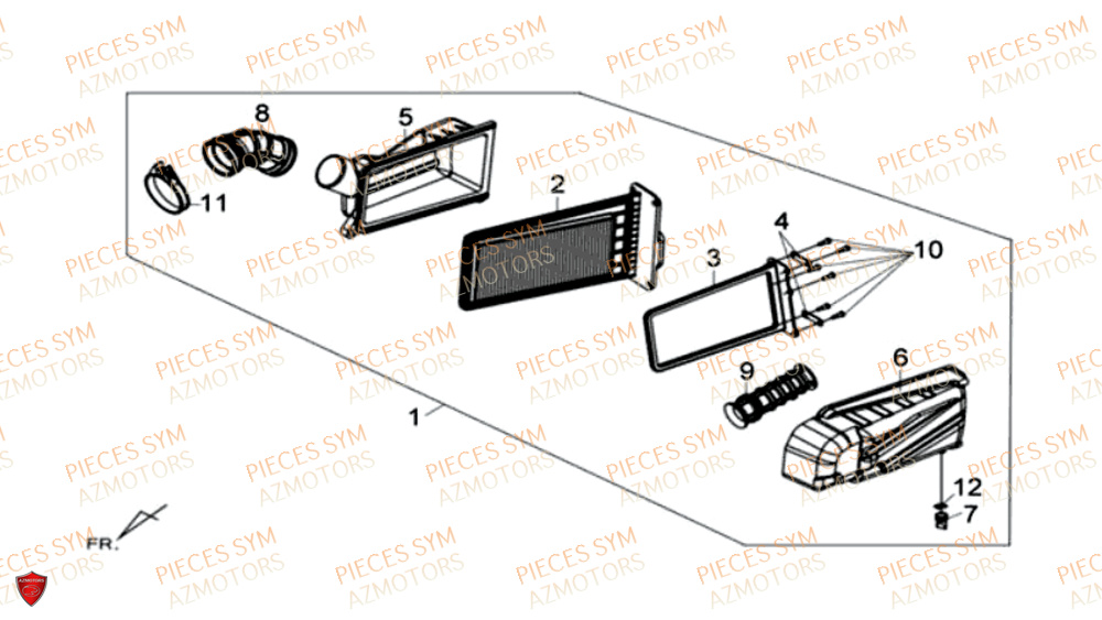 Filtre A Air SYM Pièces MAXSYM 600 I ABS EXECUTIVE EURO 4 - LX60A3-EU et LX60A4-EU (2017-2020)