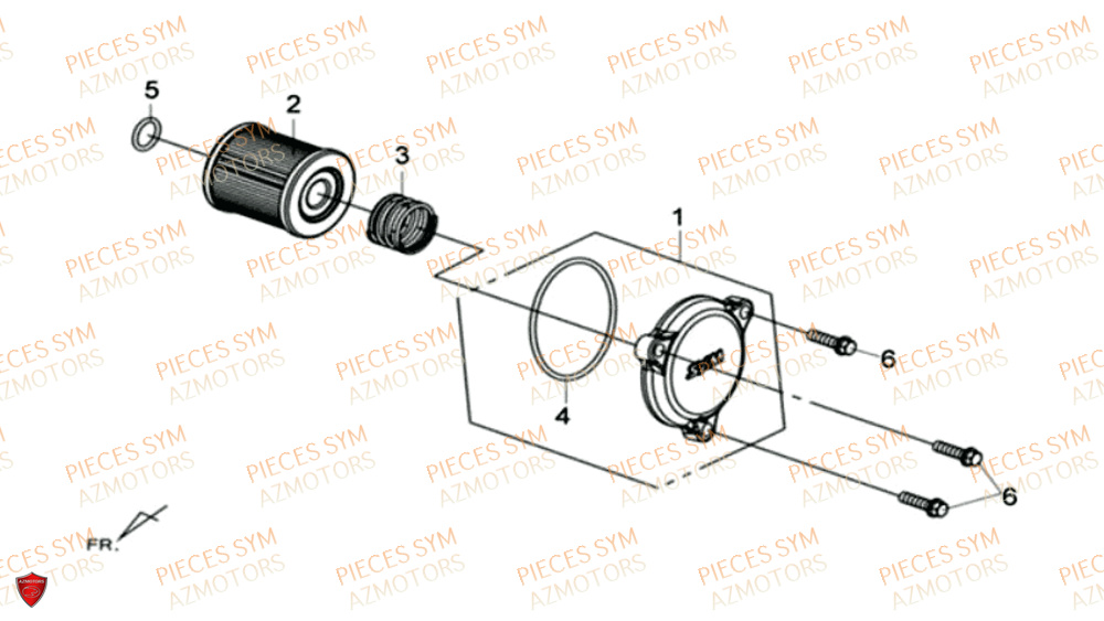 Filtre A Huile SYM Pièces MAXSYM 600 I ABS EXECUTIVE EURO 4 - LX60A3-EU et LX60A4-EU (2017-2020)