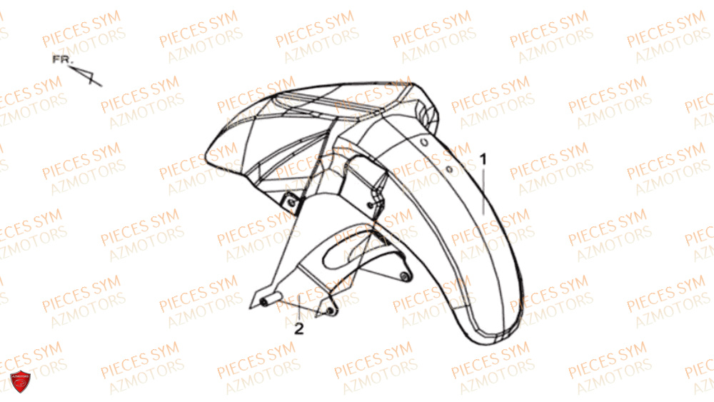 Garde Boue Avant SYM Pièces MAXSYM 600 I ABS EXECUTIVE EURO 4 - LX60A3-EU et LX60A4-EU (2017-2020)