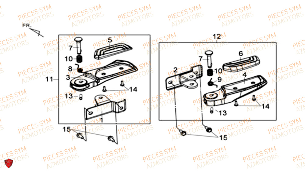 Repose Pied SYM Pièces MAXSYM 600 I ABS EXECUTIVE EURO 4 - LX60A3-EU et LX60A4-EU (2017-2020)