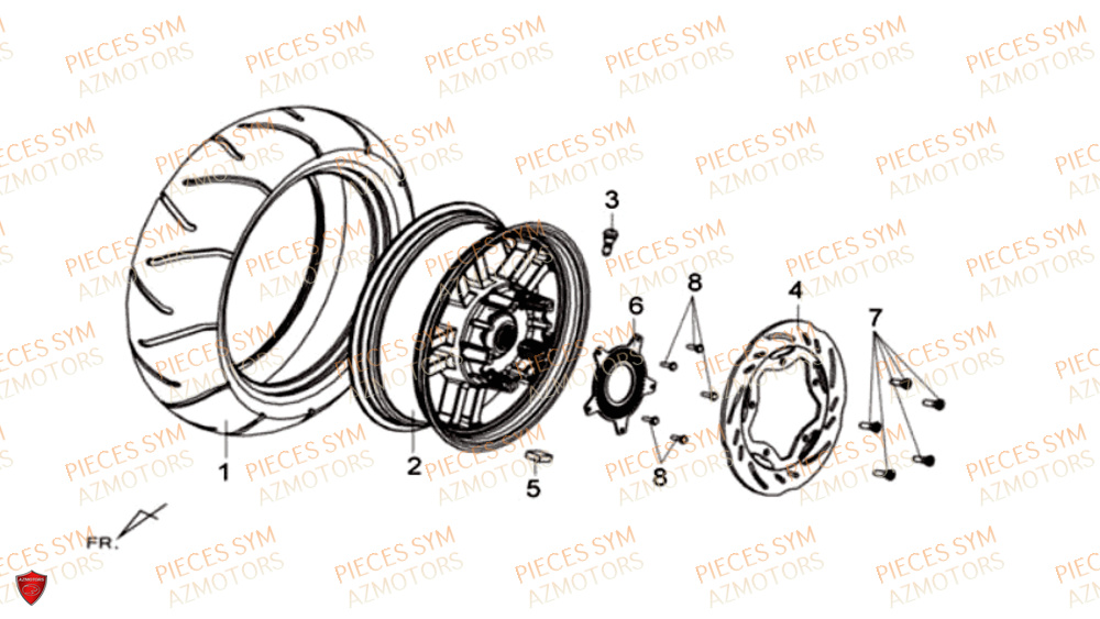 ROUE ARRIERE SYM MAXSYM 600I ABS 2017