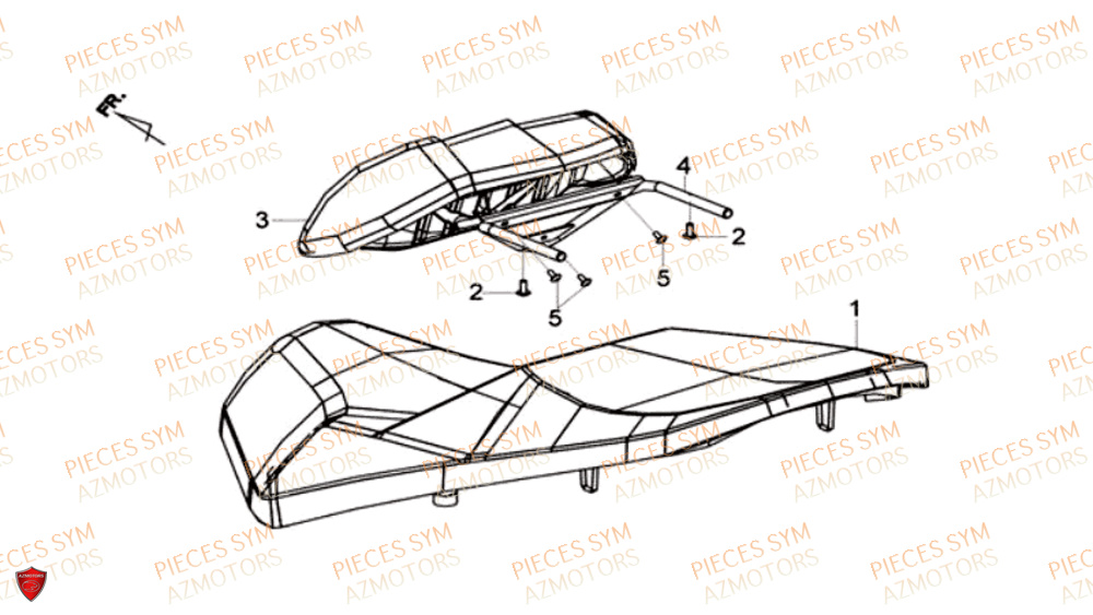 Selle SYM Pièces MAXSYM 600 I ABS EXECUTIVE EURO 4 - LX60A3-EU et LX60A4-EU (2017-2020)