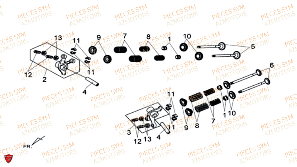 Soupapes SYM Pièces MAXSYM 600 I ABS EXECUTIVE EURO 4 - LX60A3-EU et LX60A4-EU (2017-2020)