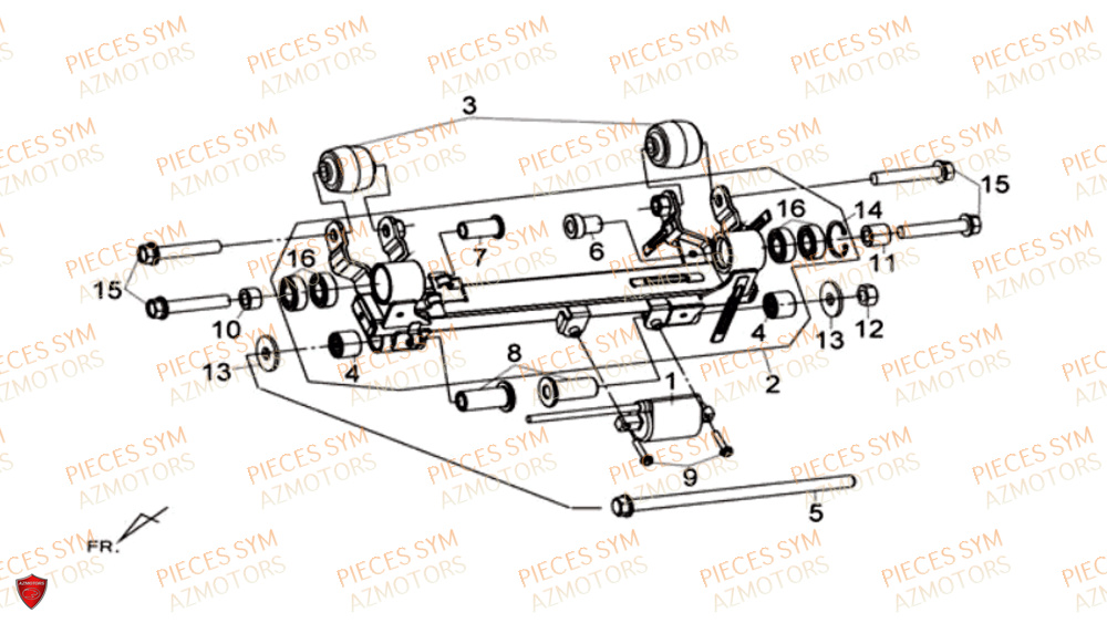 Support Moteur SYM Pièces MAXSYM 600 I ABS EXECUTIVE EURO 4 - LX60A3-EU et LX60A4-EU (2017-2020)