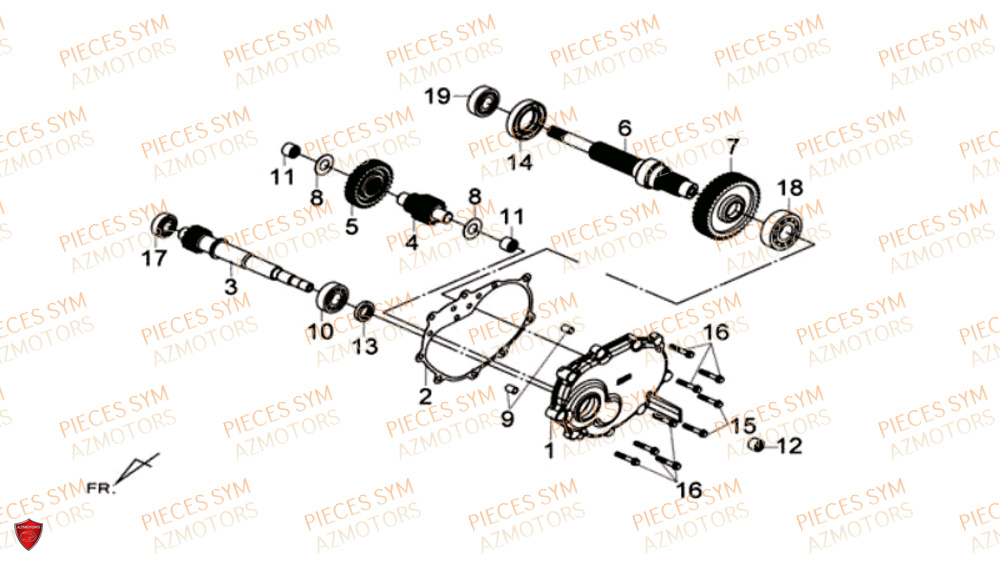 Transmission SYM Pièces MAXSYM 600 I ABS EXECUTIVE EURO 4 - LX60A3-EU et LX60A4-EU (2017-2020)