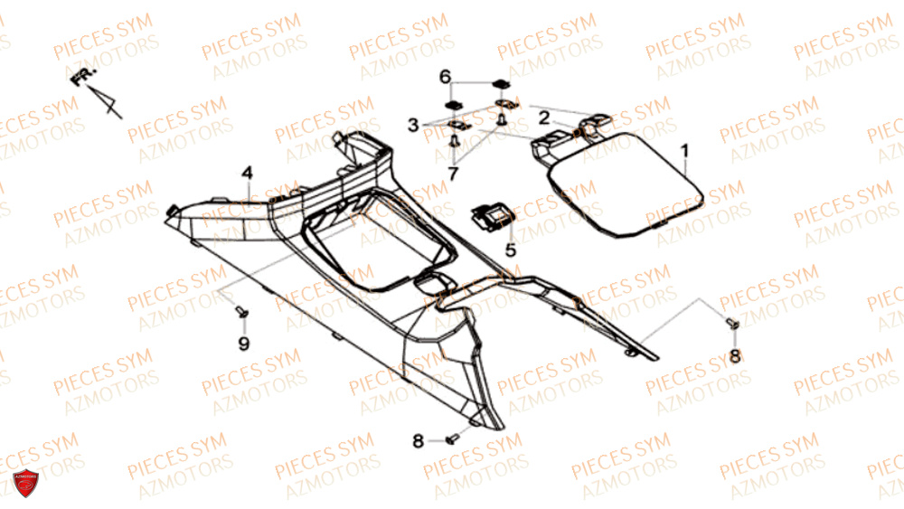 Trappe A Essence SYM Pièces MAXSYM 600 I ABS EXECUTIVE EURO 4 - LX60A3-EU et LX60A4-EU (2017-2020)