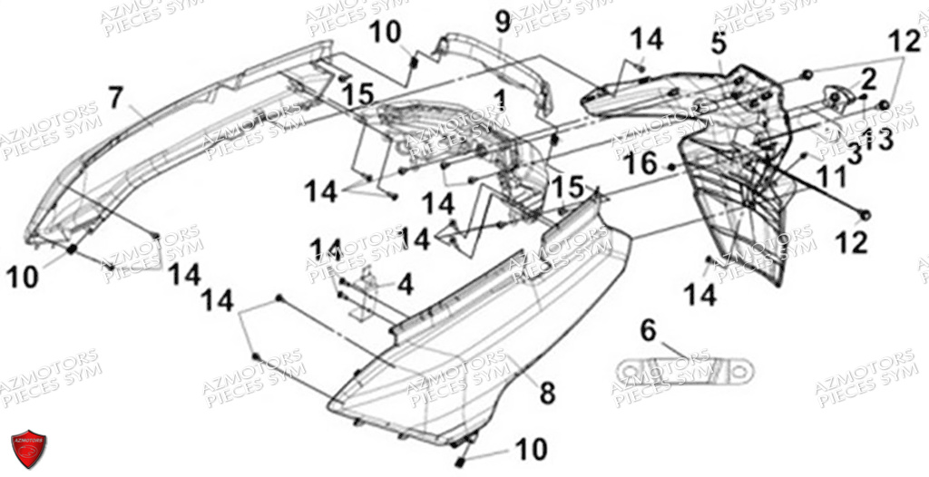 CARENAGES ARRIERE SYM MAXSYM GT 400 2024