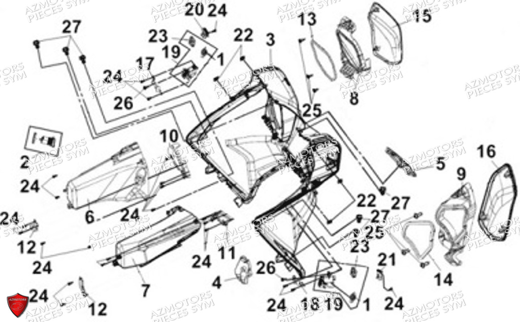 CARENAGES TABLIER AVANT SYM MAXSYM GT 400 2024