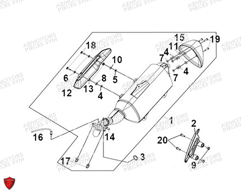 Echappement SYM Pièces MAXSYM GT 400 (LZ40W2-EU) EURO5 - 2024